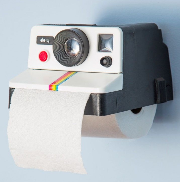 Retro Instant Camera Toilet Paper Holder - Vintage Photography Inspired Bathroom Tissue Dispenser